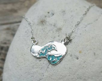 Maui Island Nalu Necklace Sterling Silver