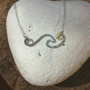 Wave Necklace, Sterling Silver Ocean Pendant - Etsy