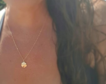 Beach Necklace 14 karat gold filled Sand Dollar