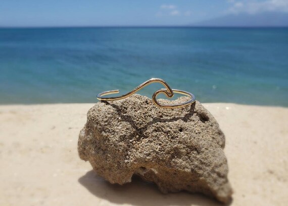 Wave Cuff Bracelet 14 Karat gold-filled Made in Hawaii