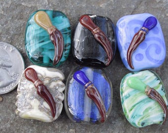 Pinstriping Brush Focal Lampwork Glass Bead NLC Beads