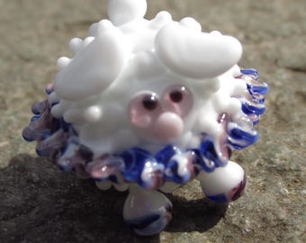 Tiny Dancer Ballerina Sheep Lamb Ewe Lampwork Glass Bead NLC Beads