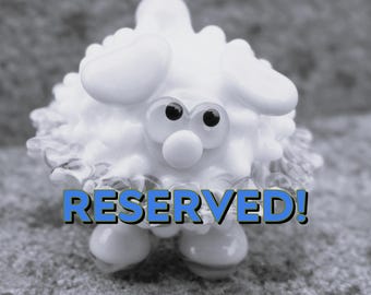 Reserved for Vicky Tiny Dancer Ballerina Sheep Lamb Ewe Lampwork Glass Bead NLC Beads