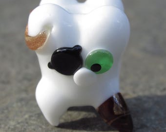 Pirate Peg Leg Eye Patch Tooth Teeth Lampwork Glass NLC Beads
