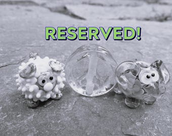 Reserved for Deb Peace, Sheep, Elephant Lampwork Glass Bead NLC Beads