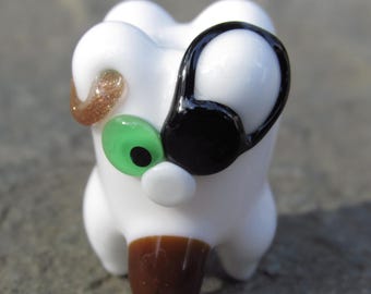 Pirate Peg Leg Eye Patch Tooth Teeth Lampwork Glass NLC Beads