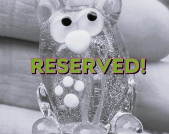 Reserved for Vicky Green Dichroic Flat Cat Kitten Lampwork Glass Bead NLC Beads