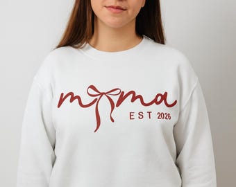 Sudadera Mama EST 2026 / Camiseta gráfica para nueva mamá