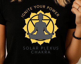 Camiseta del chakra del plexo solar: Camiseta de yoga espiritual: ¡Despierta tu poder!
