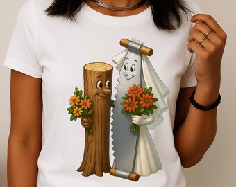 Funny Wedding T-Shirt: Quirky Bride & Groom Design