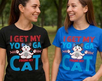 Camiseta divertida de gato yoga: camiseta gráfica de gato meditando