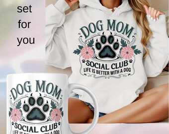 Dog Mom Hoodie & Mug Set: Cozy Winter Gift for Pet Lovers