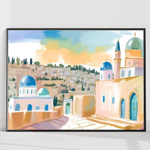 Jewish Wall Art for Living Room | Jerusalem Poster | Digital Print | Israel Art | Judaica Art | Jewish Gifts | Digital Download | Wall Decor