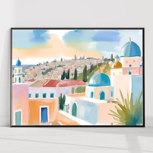 Jewish Wall Art for Living Room | Jerusalem Poster | Digital Print | Israel Art | Judaica Art | Jewish Gifts | Digital Download | Wall Decor