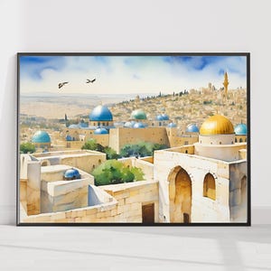 Jewish Wall Art for Living Room | Jerusalem Poster | Digital Print | Israel Art | Judaica Art | Jewish Gifts | Digital Download | Wall Decor