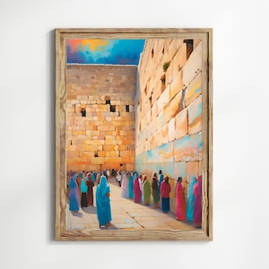 Western Wall Jewish Wall Art | Pastel Kotel Poster | Digital Download | Jewish Gifts | Judaica Art | Israel Art | Jewish Digital Print