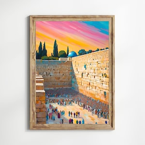 Western Wall Jewish Wall Art | Pastel Kotel Poster | Digital Download | Jewish Gifts | Judaica Art | Israel Art | Jewish Digital Print