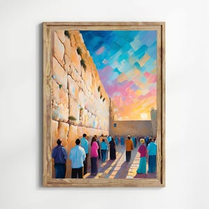 Western Wall Jewish Wall Art | Pastel Kotel Poster | Digital Download | Jewish Gifts | Judaica Art | Israel Art | Jewish Digital Print