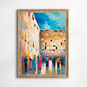 Western Wall Jewish Wall Art | Pastel Kotel Poster | Digital Download | Jewish Gifts | Judaica Art | Israel Art | Jewish Digital Print