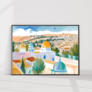 Jewish Wall Art for Living Room | Jerusalem Poster | Digital Print | Israel Art | Judaica Art | Jewish Gifts | Digital Download | Wall Decor