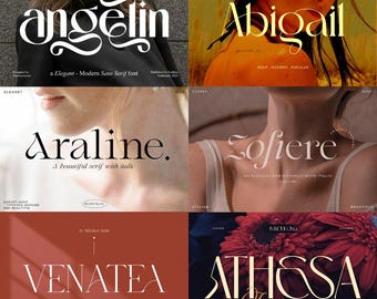 Elegant Fonts Bundle: 300+ Modern Serif Fonts for Cricut & Canva (Instant Download)