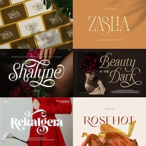 Unique & Branding Modern Font 300+ Bundle Luxury Elegant Beauty, Spring, Cricut, Wedding, Canva, Serif, Logo Fonts Instant Download