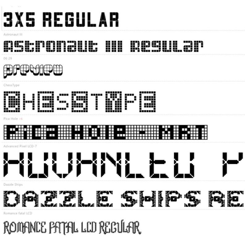 LCD Font Pack: Modern Display Typeface (digital Download) - Etsy