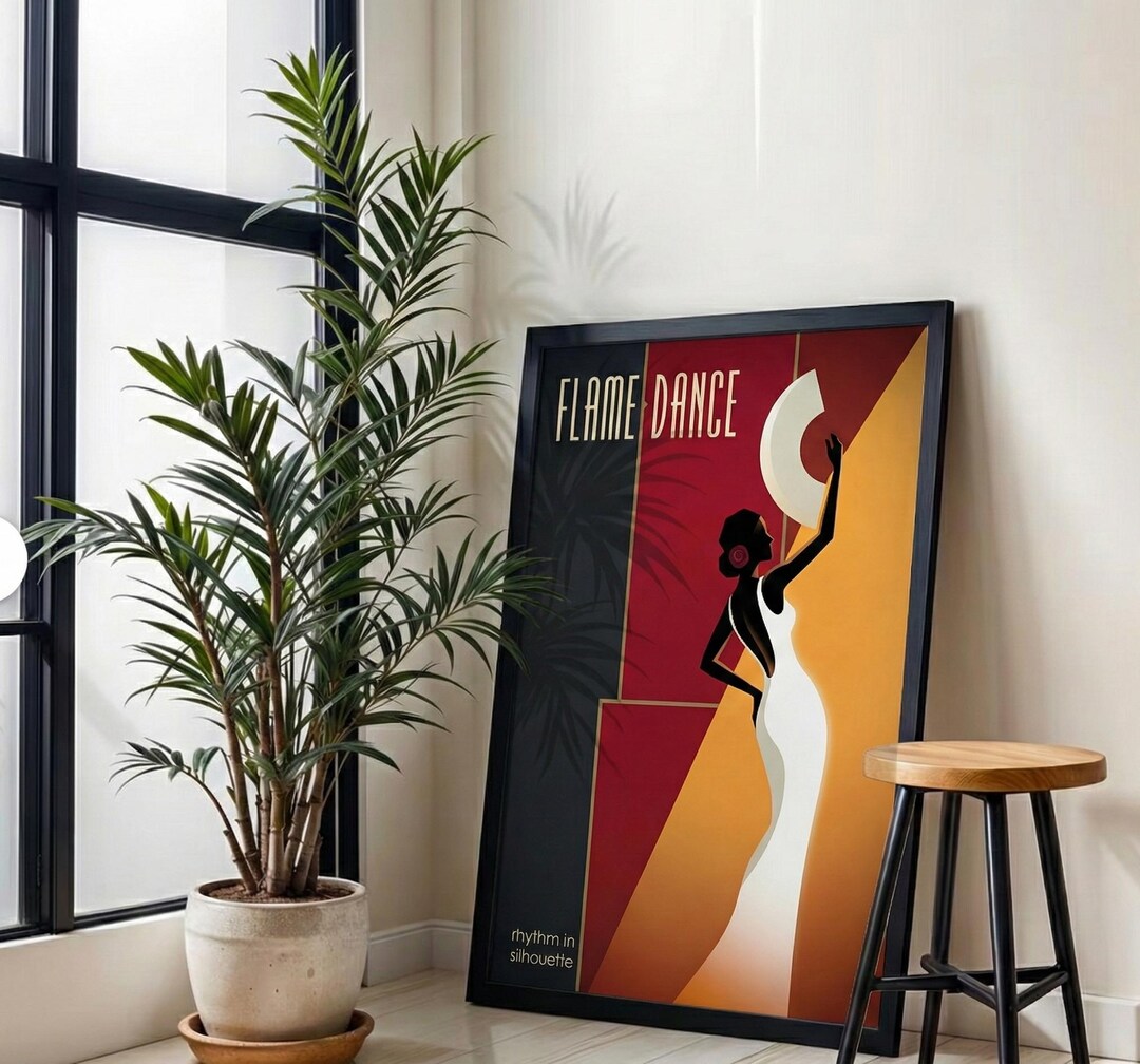 Art Deco Woman Poster, Flame Dance, 1920s Jazz Age Print (digital ...