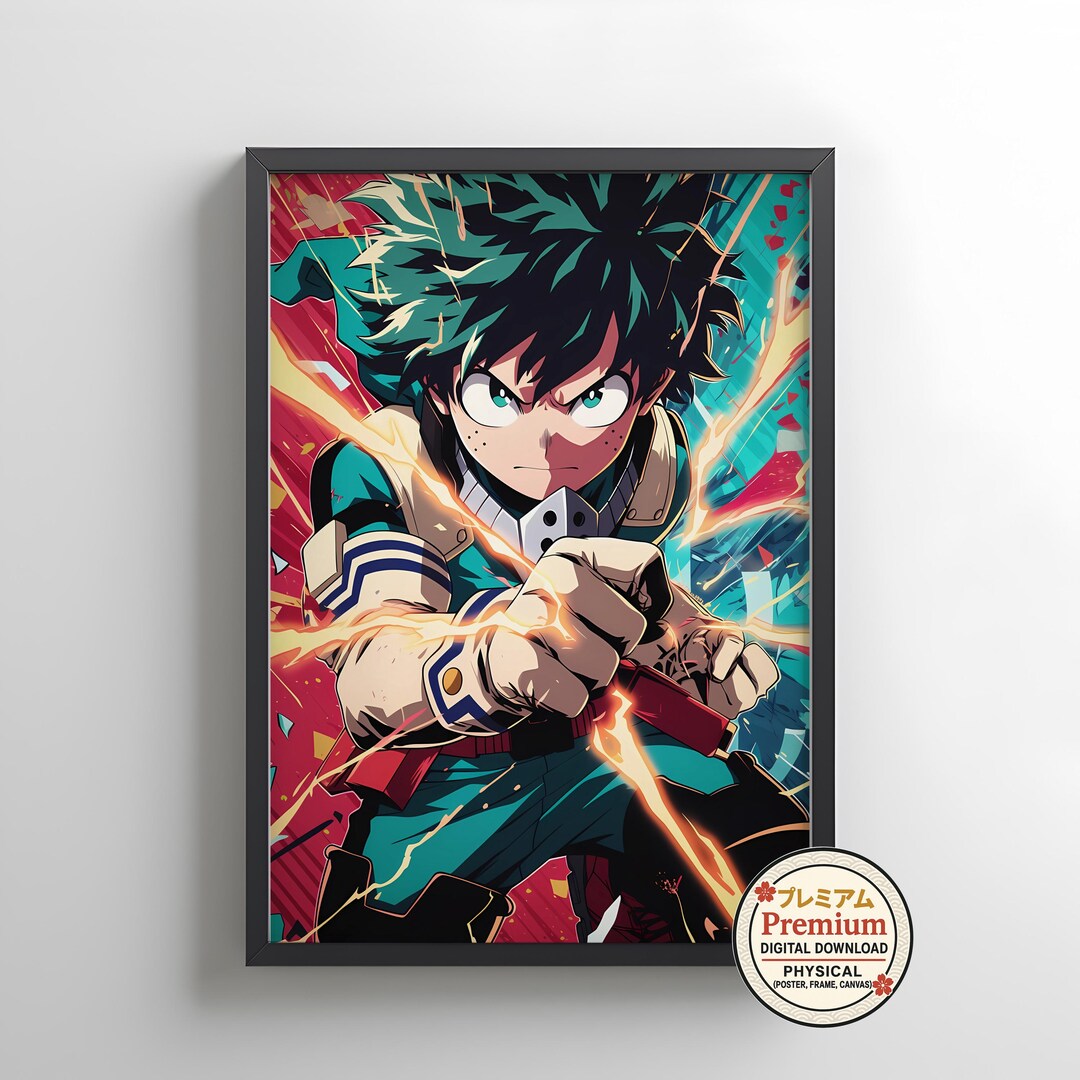 My Hero Academia Anime Poster Gift, Midoriya Izuku Wall Art, Digital