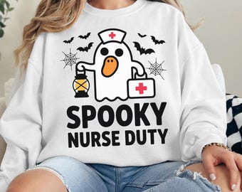Spöklik sjuksköterska Tjänst Halloween PNG, Halloween png, Spöksjuksköterska PNG, Rolig Gåssjuksköterska Sublimering, Halloween Sjuksköterska Gåva, Spöksäsong PNG