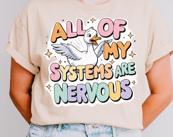 Funny Anxious Goose PNG: Mental Health Clipart (Digital Download)