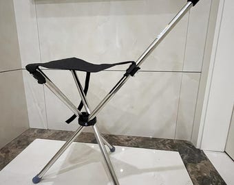 Portables Stainless Steel Folding Walking Cane with Seat Comfortable Soft Handle for Elderly