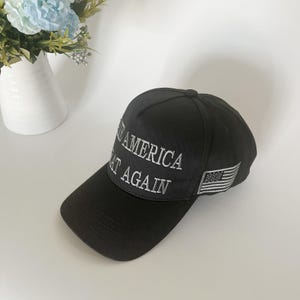 Make America Great Again Baseball Cap Donald Trump MAGA Hat Embroidered Adjustable Black