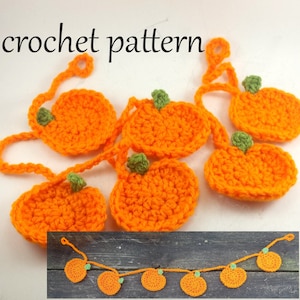 Pumpkin Bunting Pattern - Halloween Decor - - Crochet Pattern - Halloween Pattern - Crocheted Pumpkin - Jack O Lantern - DIY Halloween Decor