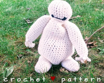 Baymax-inspired Crochet Pattern PDF Softie Cotton Toy Plushy Heating Pad