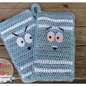 Crochet PATTERN ONLY for Towelie-Inspired Kitchen Pot Holders