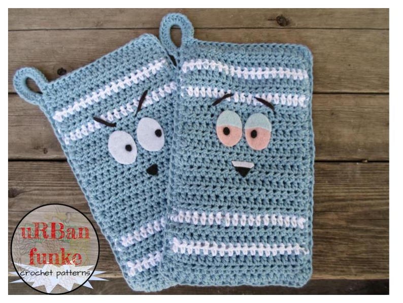 Crochet PATTERN ONLY for Towelie-Inspired Kitchen Pot Holders image 1