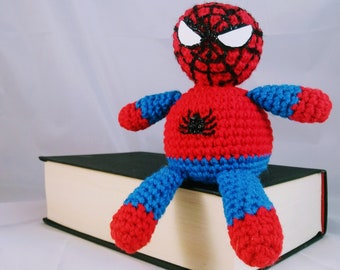 PDF Crochet Pattern Spiderman Plushy Doll Amigurumi