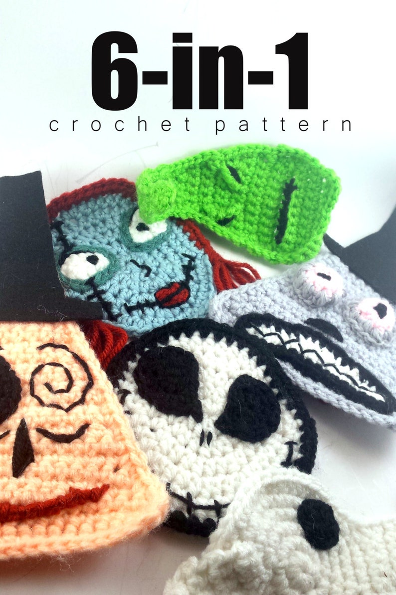 Nightmare Before Christmas Crochet Pattern PDF Pattern Crochet Pattern Crochet Applique Crochet Bunting Kitchen Magnets image 5