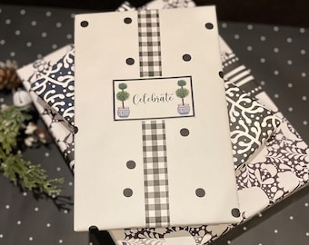 Elegant Chinoiserie Topiary Gift Labels | Gift Tags | Gift Enclosure Cards | Set of 12