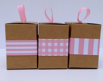 Narrow Pink Paper Ribbon in Pattern of Your Choice