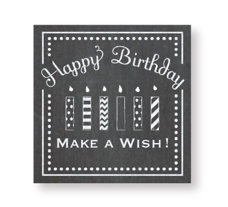 Chalkboard Style Birthday Labels - Etsy