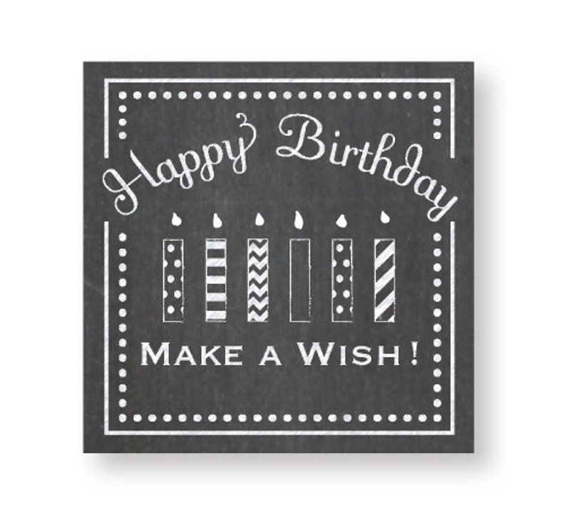 Chalkboard Style Birthday Labels image 2