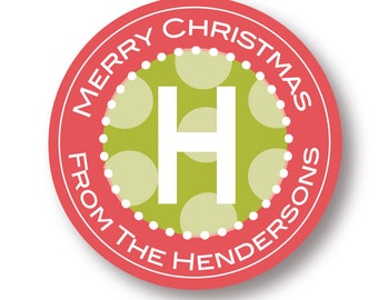 Customized Red and Green Christmas label