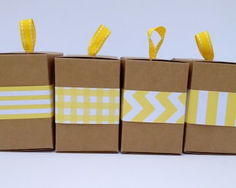 Narrow Yellow Paper Ribbon in Pattern of Your Choice