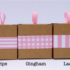 Narrow Pink Paper Ribbon in Pattern of Your Choice image 2