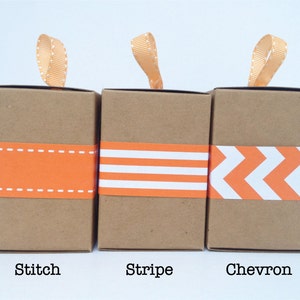 Narrow Orange Paper Ribbon in Pattern of Your Choice image 1