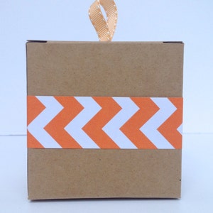 Narrow Orange Paper Ribbon in Pattern of Your Choice image 4