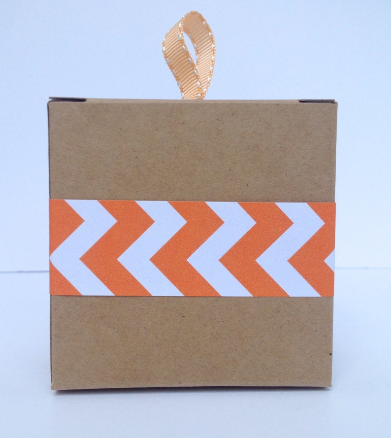 Narrow Orange Paper Ribbon in Pattern of Your Choice image 4