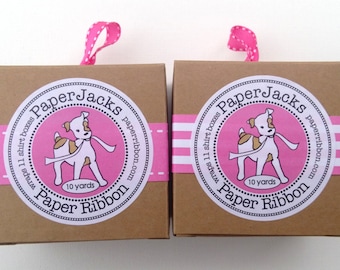 Narrow Hot Pink Paper Ribbon in Pattern of Your Choice